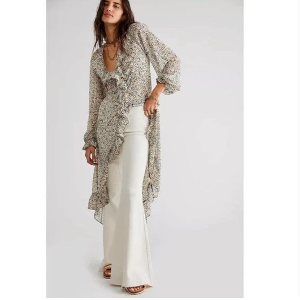 NWOT Free People Gigi‎ Floral Printed Maxi Cardigan Dress